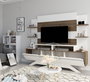 Hanah Home Mueble TV 180cm Nogal y Blanco Moderno